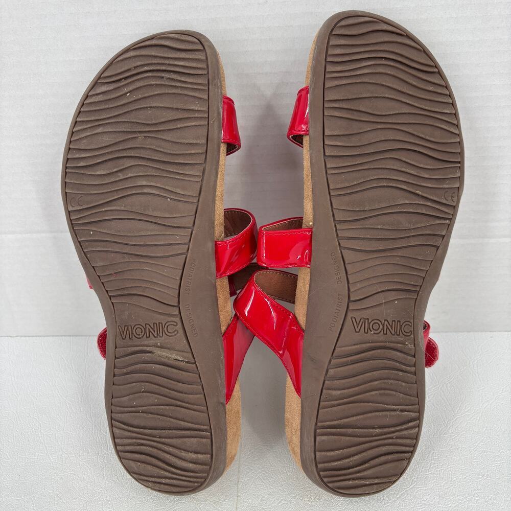 Vionic Misa Slide Sandals Size 9 Red With Gold To… - image 8